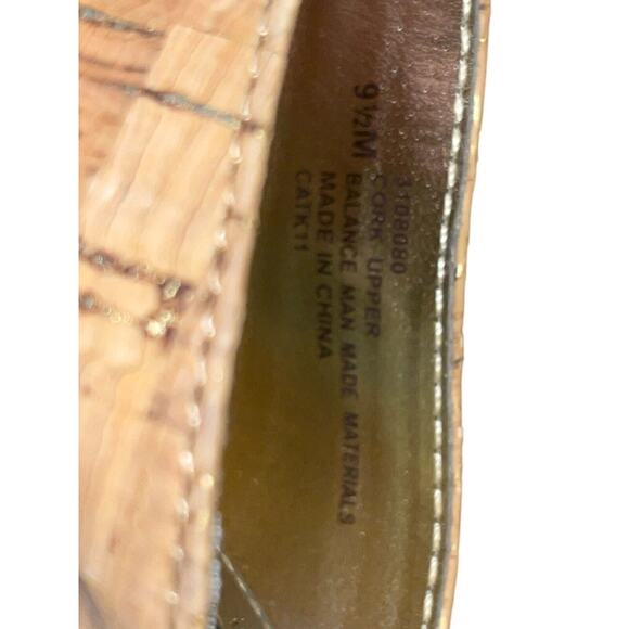 EuroSoft By SOFFT Fashion Womens 9.5M Tan Upper Cork Wedge Heel Sandals Leather - Picture 3 of 4